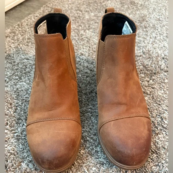 Sorel ladies wedge heel pull on suede and leather boots size 8 - Picture 5 of 9